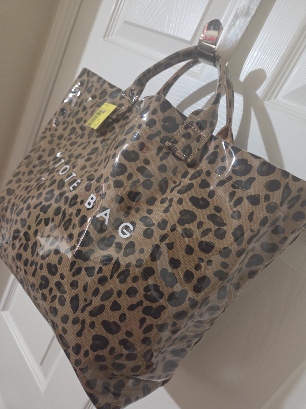 Leopard Print Tote Bag - Brown/Black - Picture 4 of 9